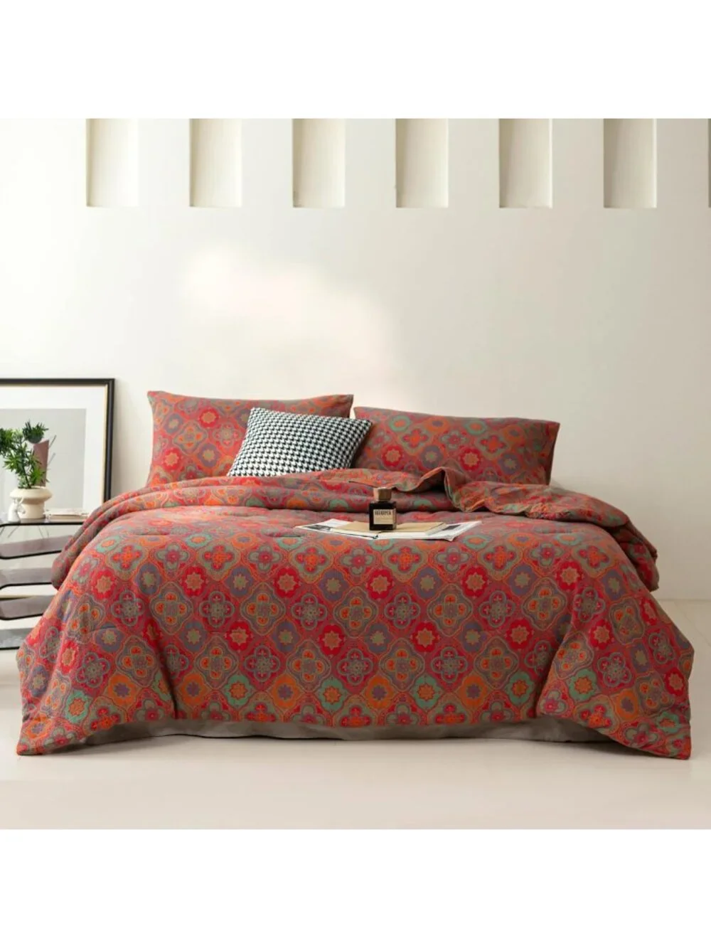 Soft Lightweight 100% Cotton Muslin Comforter Set, Rustic Floral Print